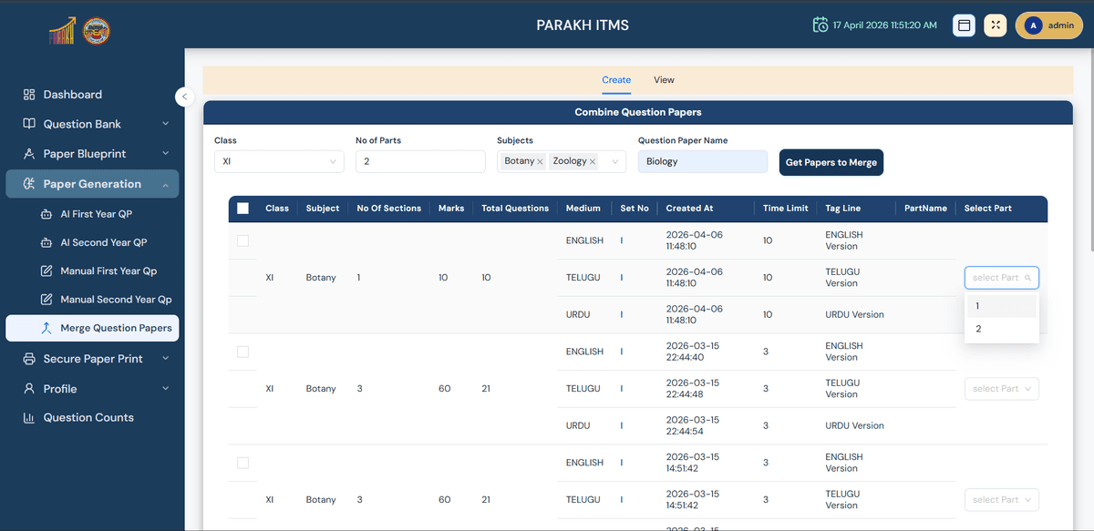 Combine Question Papers